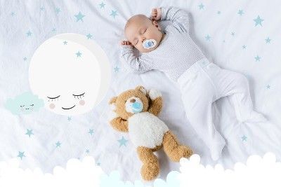 Bebé durmiendo entre estrellas